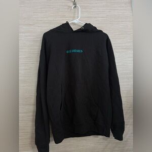 Black Hoodie with Blue Text 603 diesel